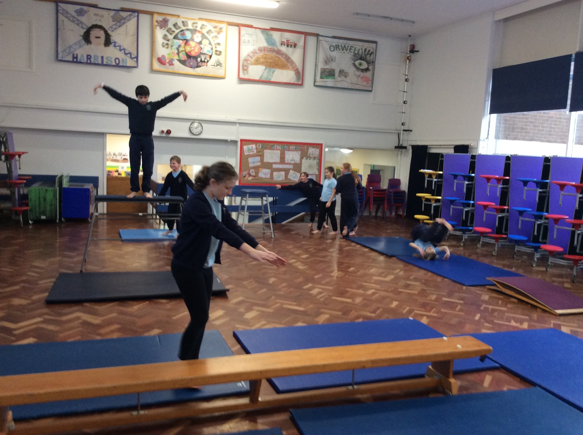Children doing PE photo